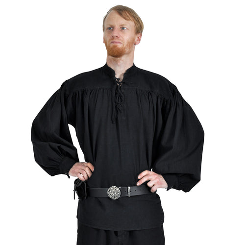Product image Medieval Stand-Up Collar Lace-Up Shirt Friedrich black
