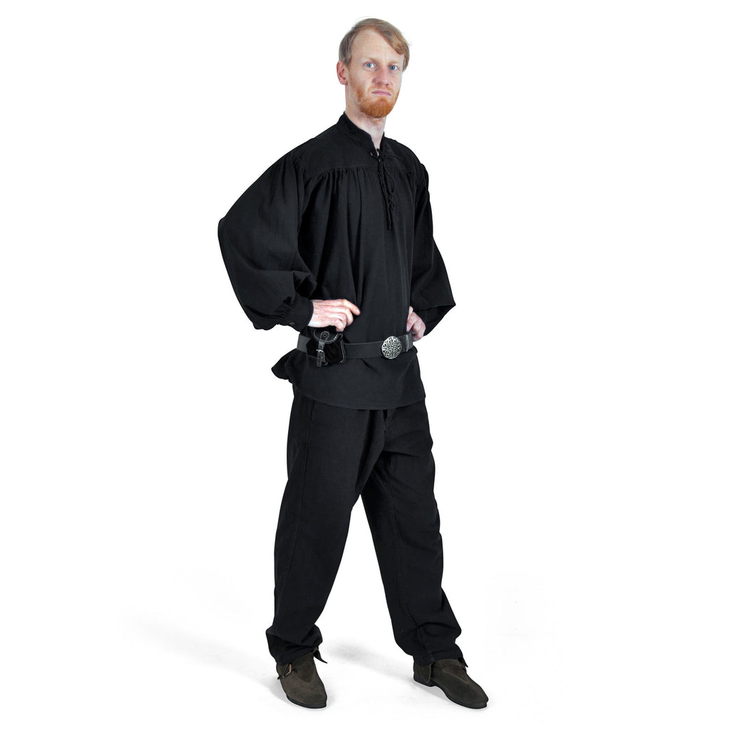 Product image Medieval Stand-Up Collar Lace-Up Shirt Friedrich black