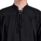 Product image Medieval Stand-Up Collar Lace-Up Shirt Friedrich black