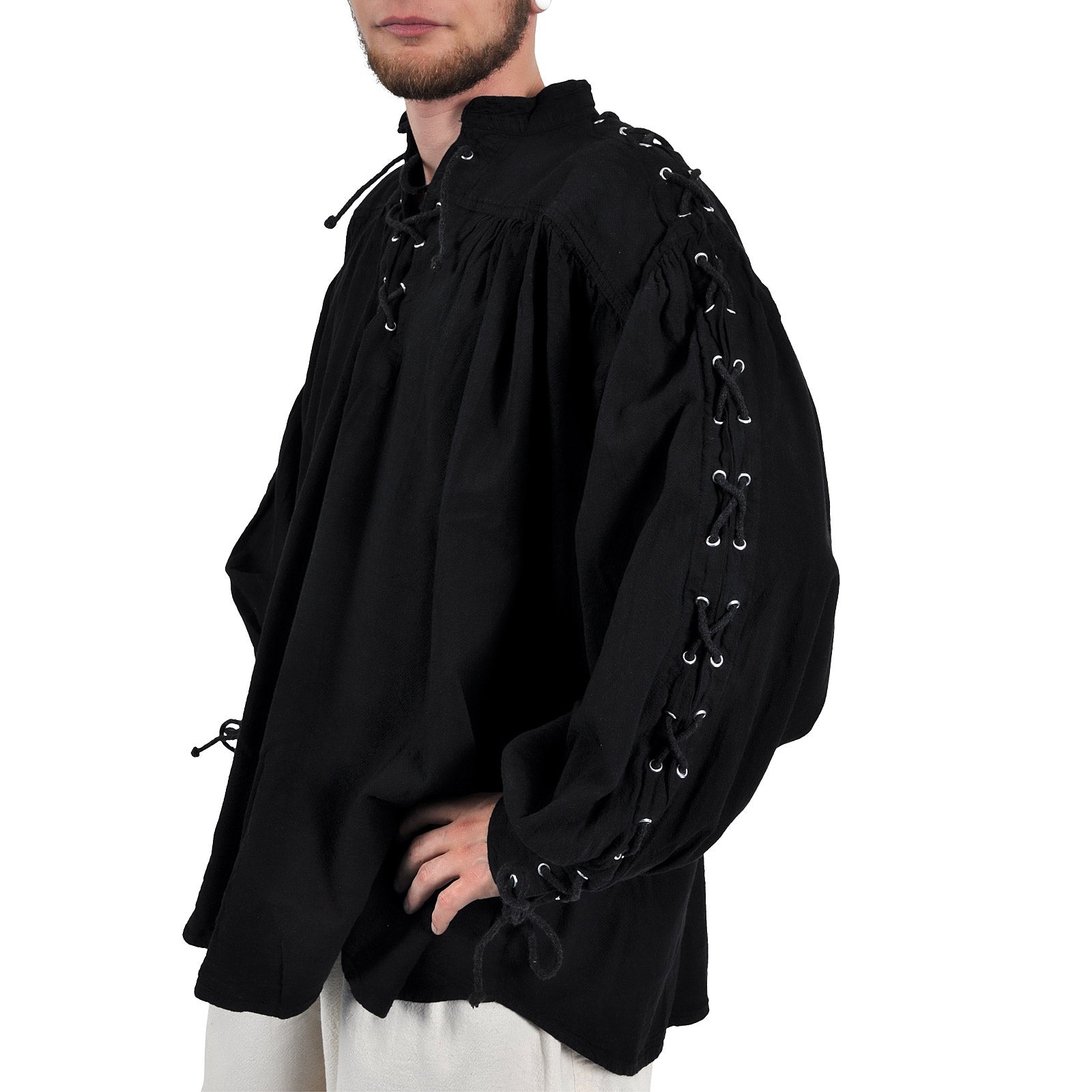 Product image Medieval Lace-Up Shirt with Eyelets Adrian black