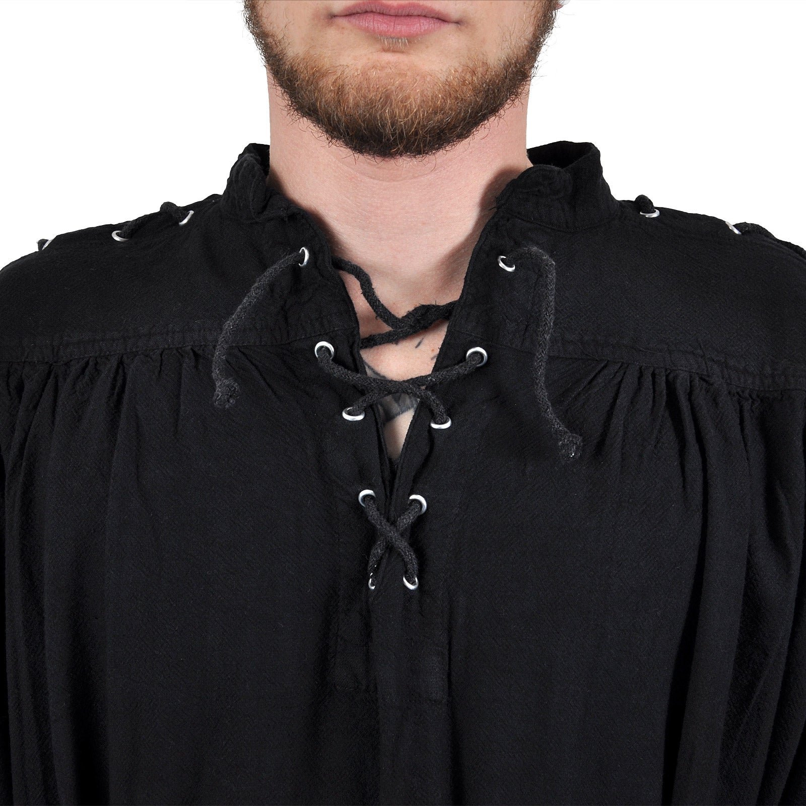 Product image Medieval Lace-Up Shirt with Eyelets Adrian black