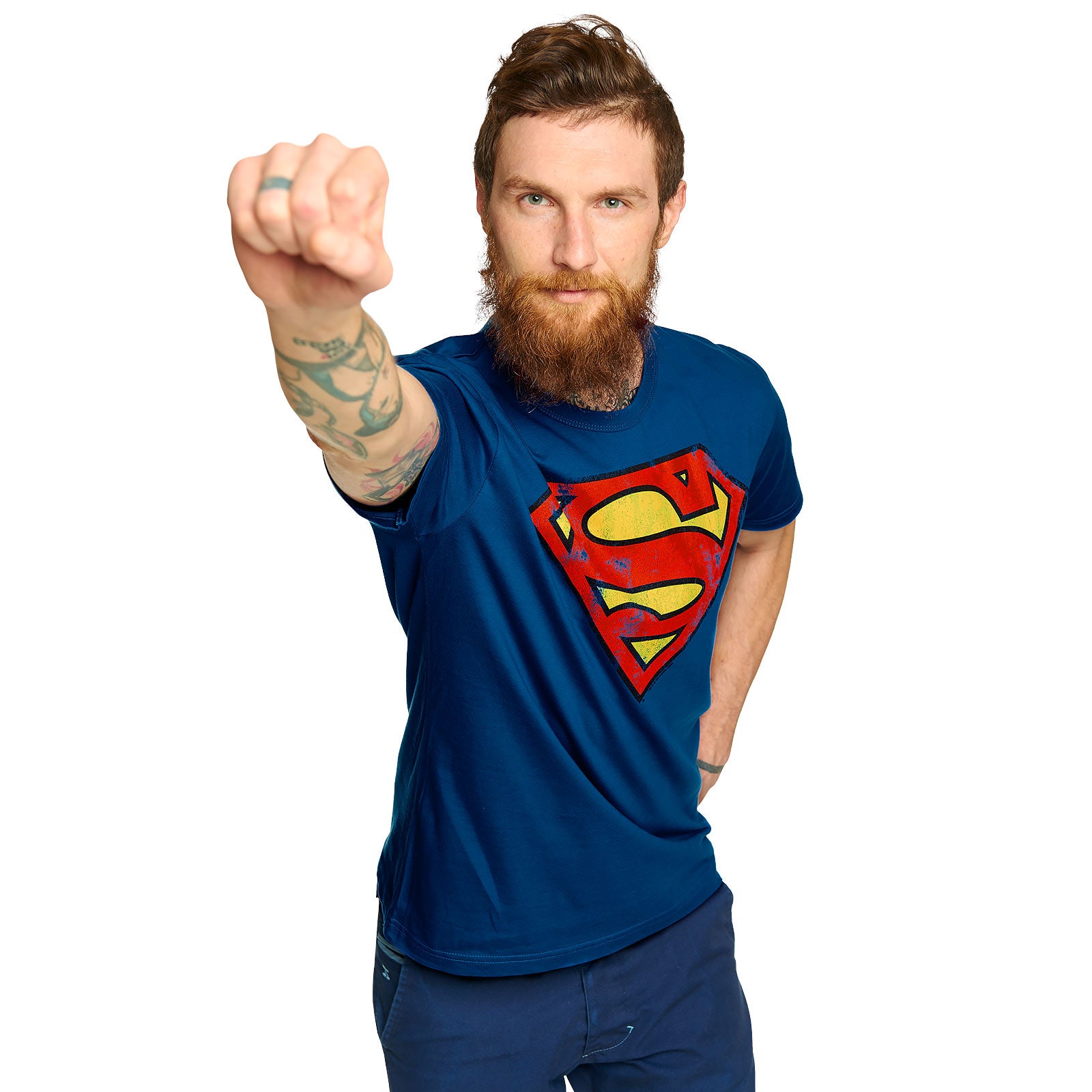 Product image Superman - Distressed Logo T-Shirt blue