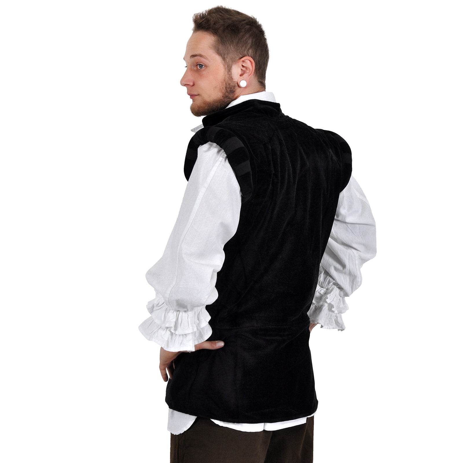Product image Velvet Doublet with Stand-Up Collar Black