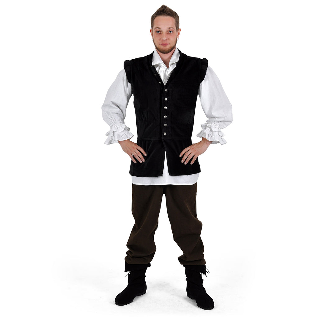 Product image Velvet Doublet with Stand-Up Collar Black