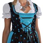 Product image Edelweiss Dirndl - Brown/Turquoise Traditional Dress with Blouse Insert