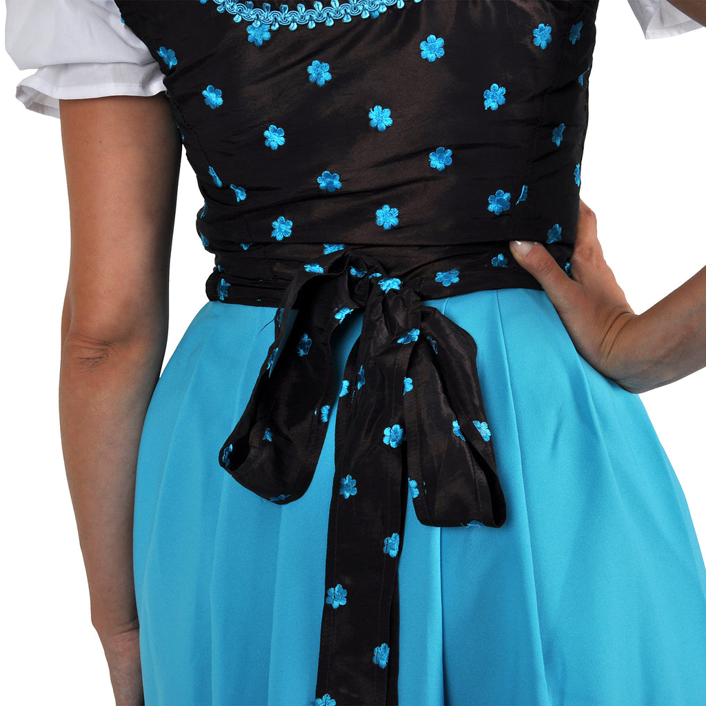 Product image Edelweiss Dirndl - Brown/Turquoise Traditional Dress with Blouse Insert