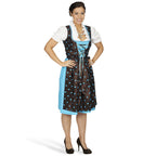 Product image Edelweiss Dirndl - Brown/Turquoise Traditional Dress with Blouse Insert