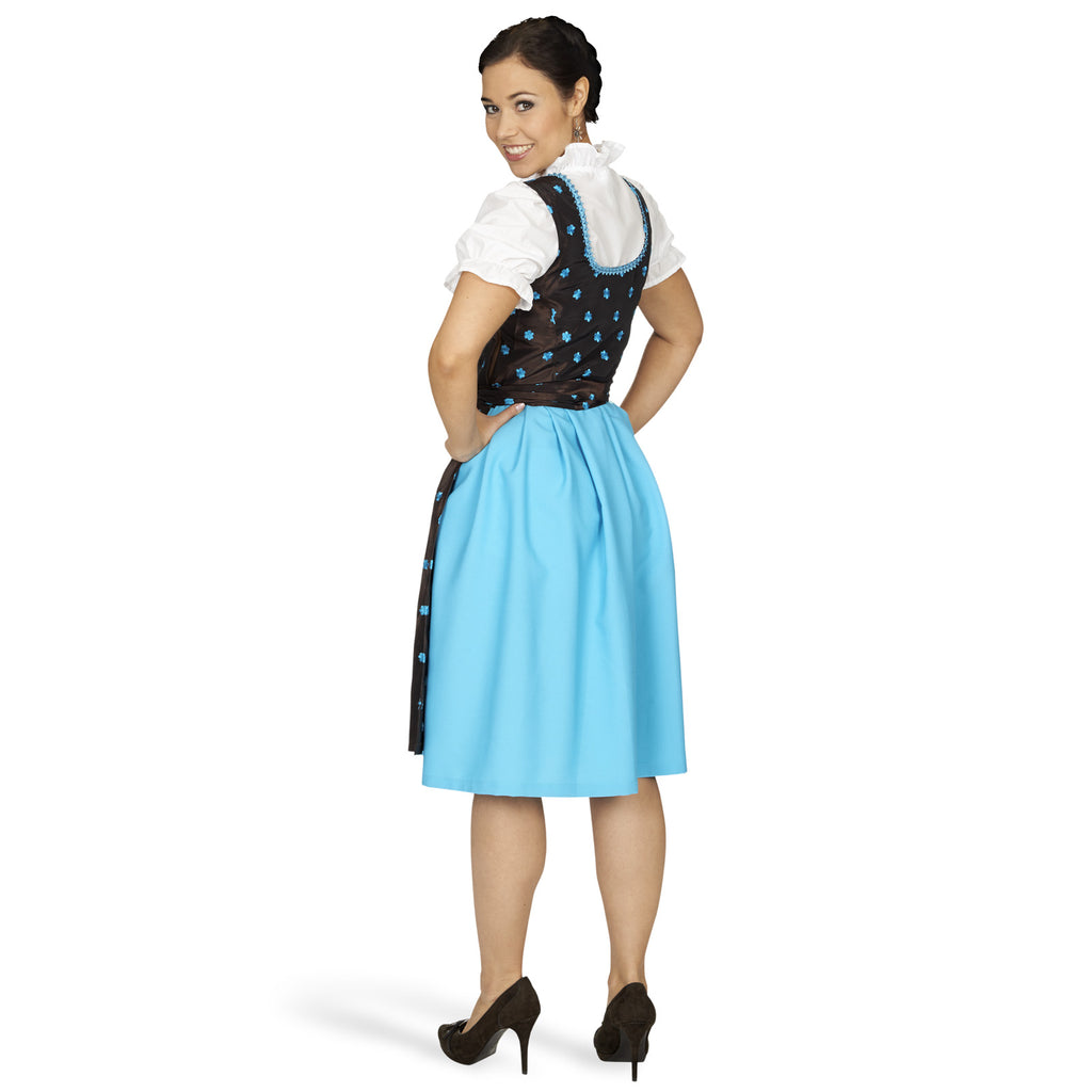 Product image Edelweiss Dirndl - Brown/Turquoise Traditional Dress with Blouse Insert