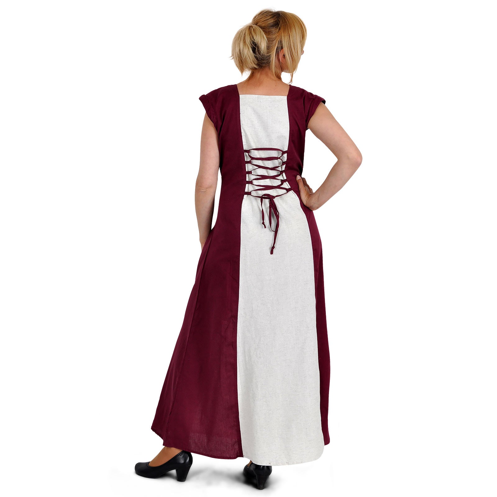 Product image Medieval Dress Applonia with detachable sleeves natural-bordeaux