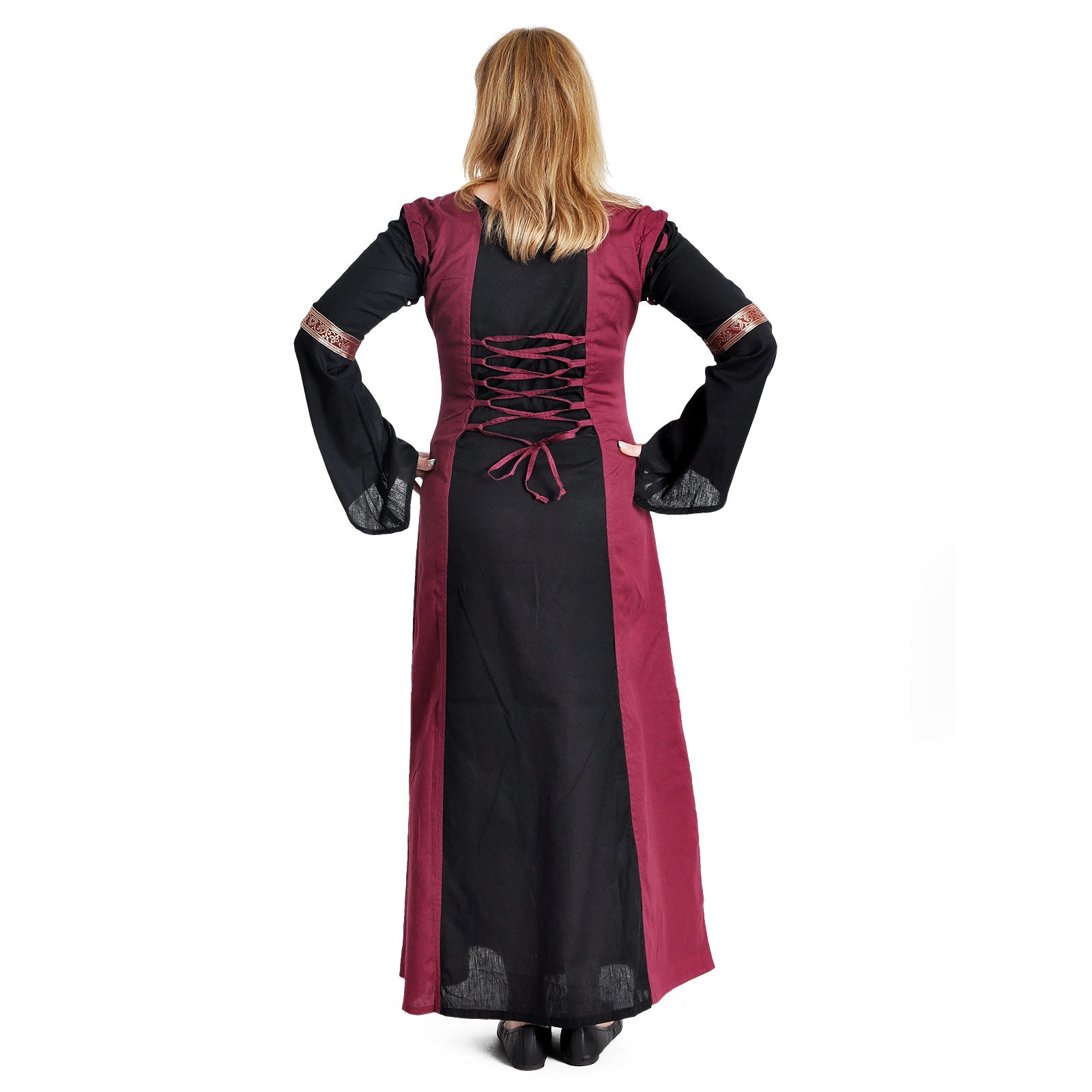 Product image Medieval Dress Applonia with detachable sleeves black-bordeaux