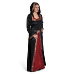 Product image Medieval Dress Otilia with Pointed Hood Black-Bordeaux