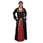 Product image Medieval Dress Otilia with Pointed Hood Black-Bordeaux