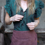 Product image Medieval Dress Agga Short Sleeve with Apron Green