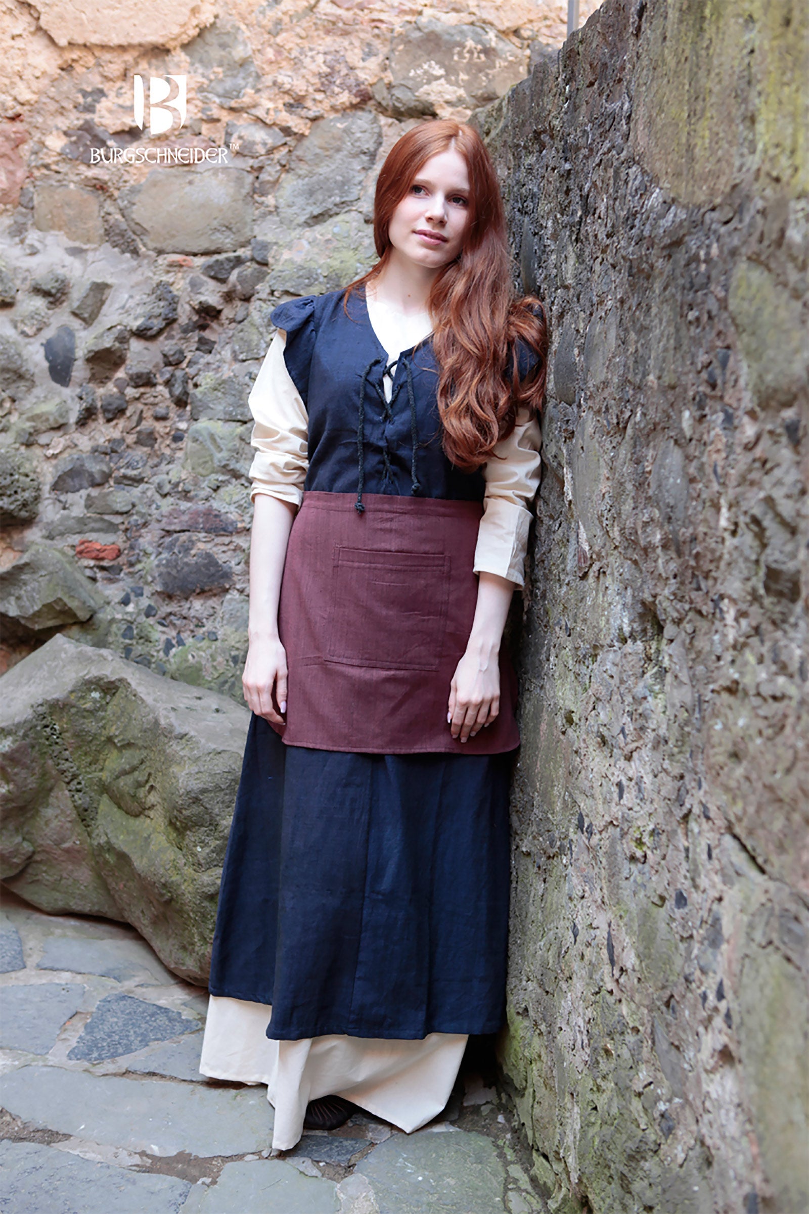 Product image Medieval Dress Agga with Apron Blue