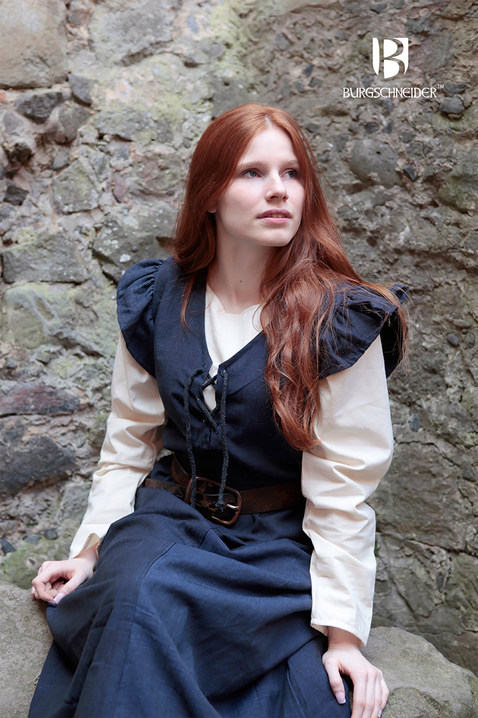 Product image Medieval Dress Agga with Apron Blue