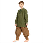 Product image Medieval Shirt for Kids with Noble Back Lacing Green