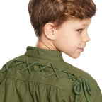Product image Medieval Shirt for Kids with Noble Back Lacing Green