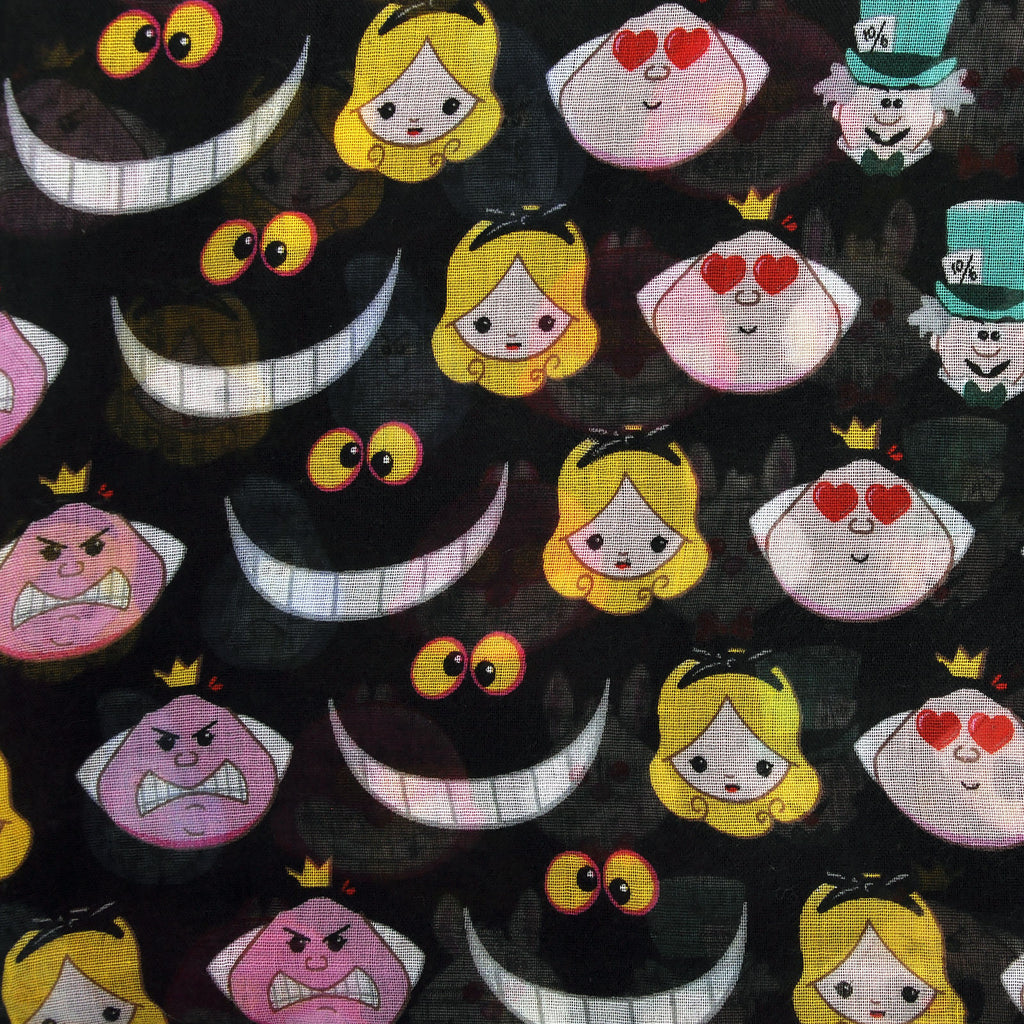 Product image Alice in Wonderland - Faces Scarf black