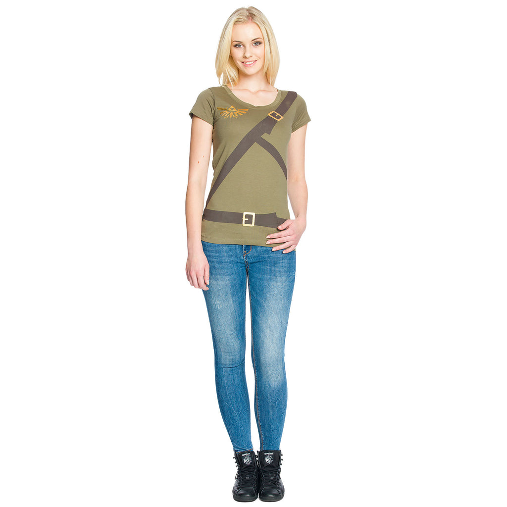 Product image Zelda - Link Cosplay Girlie Shirt Olive
