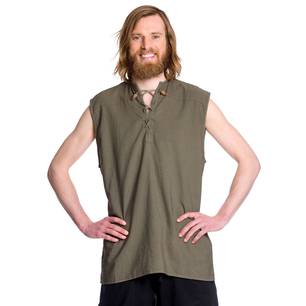 Product image Medieval lace-up shirt sleeveless olive