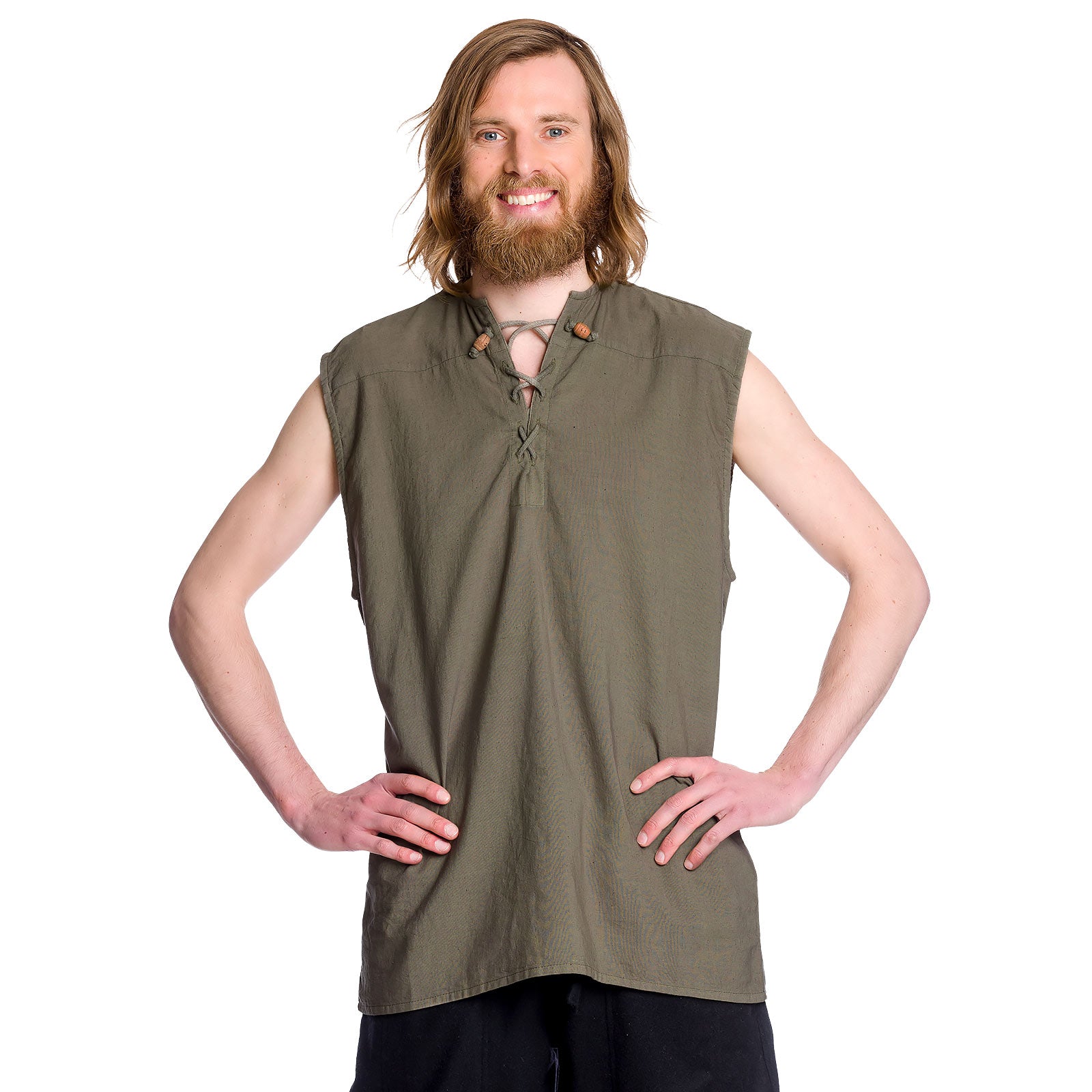 Product image Medieval lace-up shirt sleeveless olive