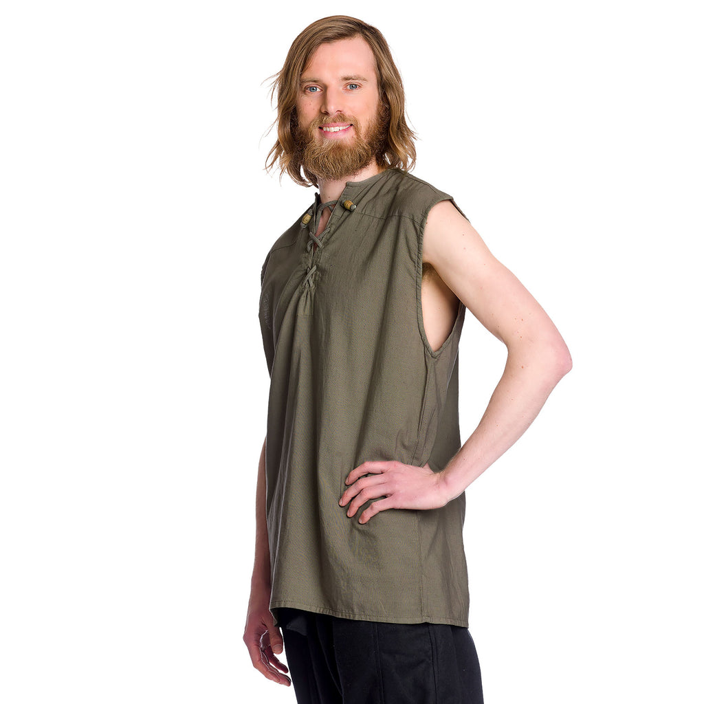 Product image Medieval lace-up shirt sleeveless olive