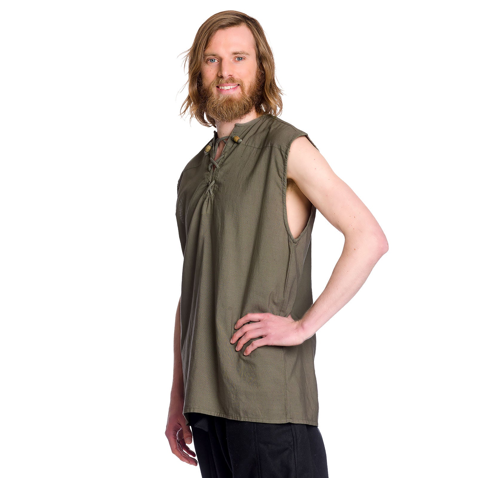 Product image Medieval lace-up shirt sleeveless olive