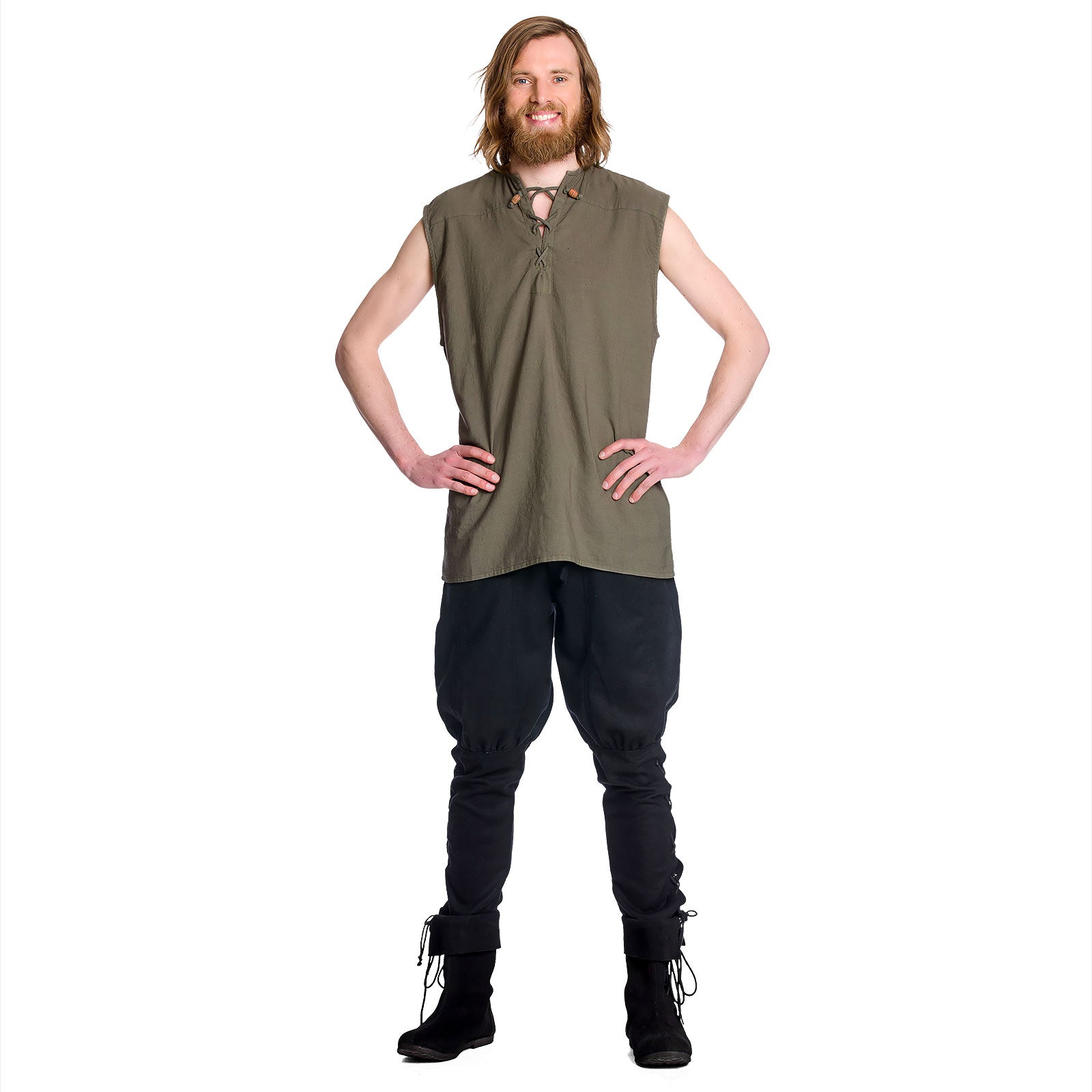 Product image Medieval lace-up shirt sleeveless olive
