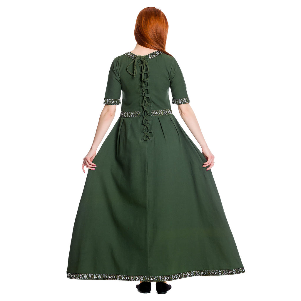 Product image Medieval dress Ennlin with short sleeves green