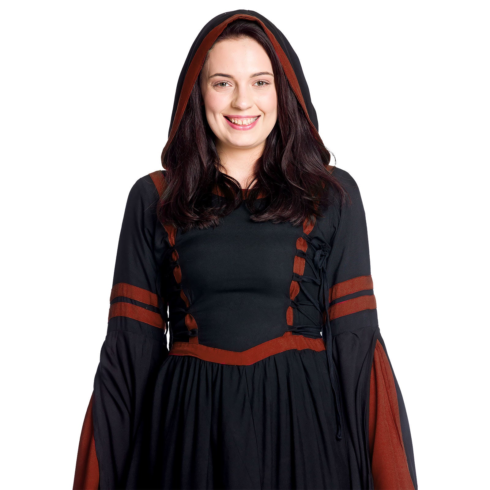 Product image Medieval Hooded Dress Isolde Black-Red