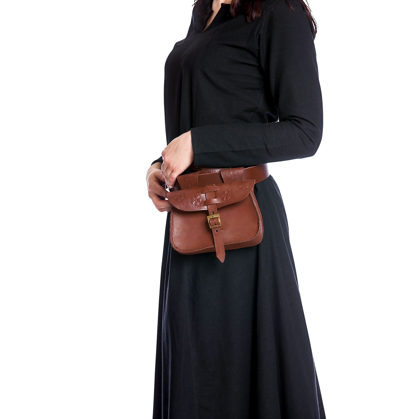 Product image Medieval Belt Pouch with Embossing Brown