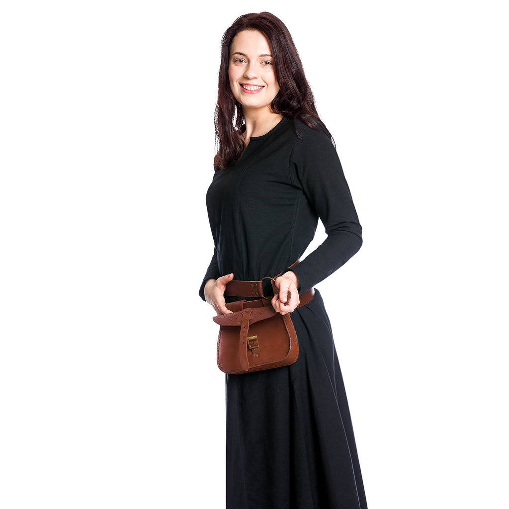 Product image Medieval Belt Pouch with Embossing Brown
