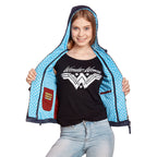 Product image Wonder Woman - Logo Leather Jacket with Hood Blue