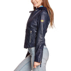 Product image Wonder Woman - Logo Leather Jacket with Hood Blue