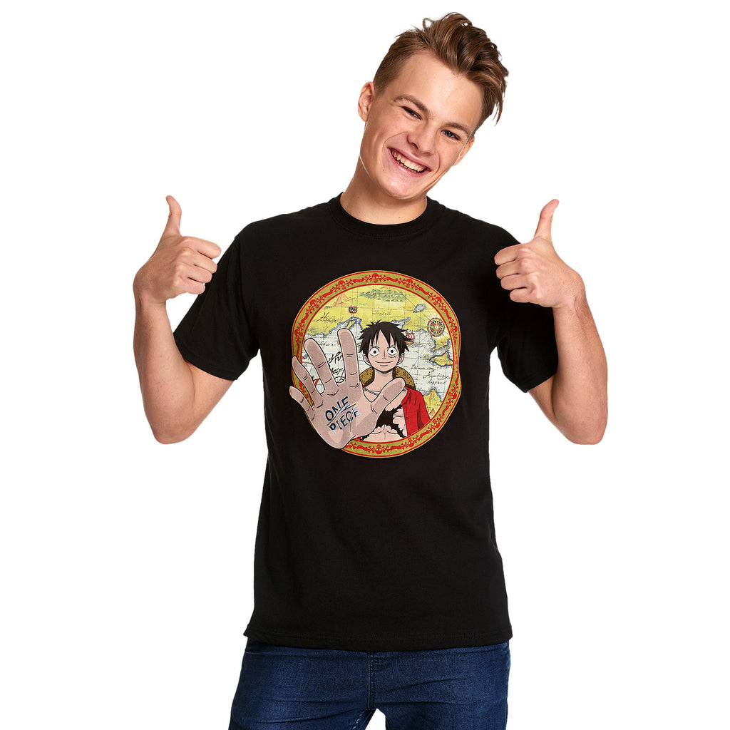 Product image One Piece - Map Circle T-Shirt black
