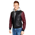 Product image Flash - Logo leather jacket with hood