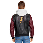 Product image Flash - Logo leather jacket with hood