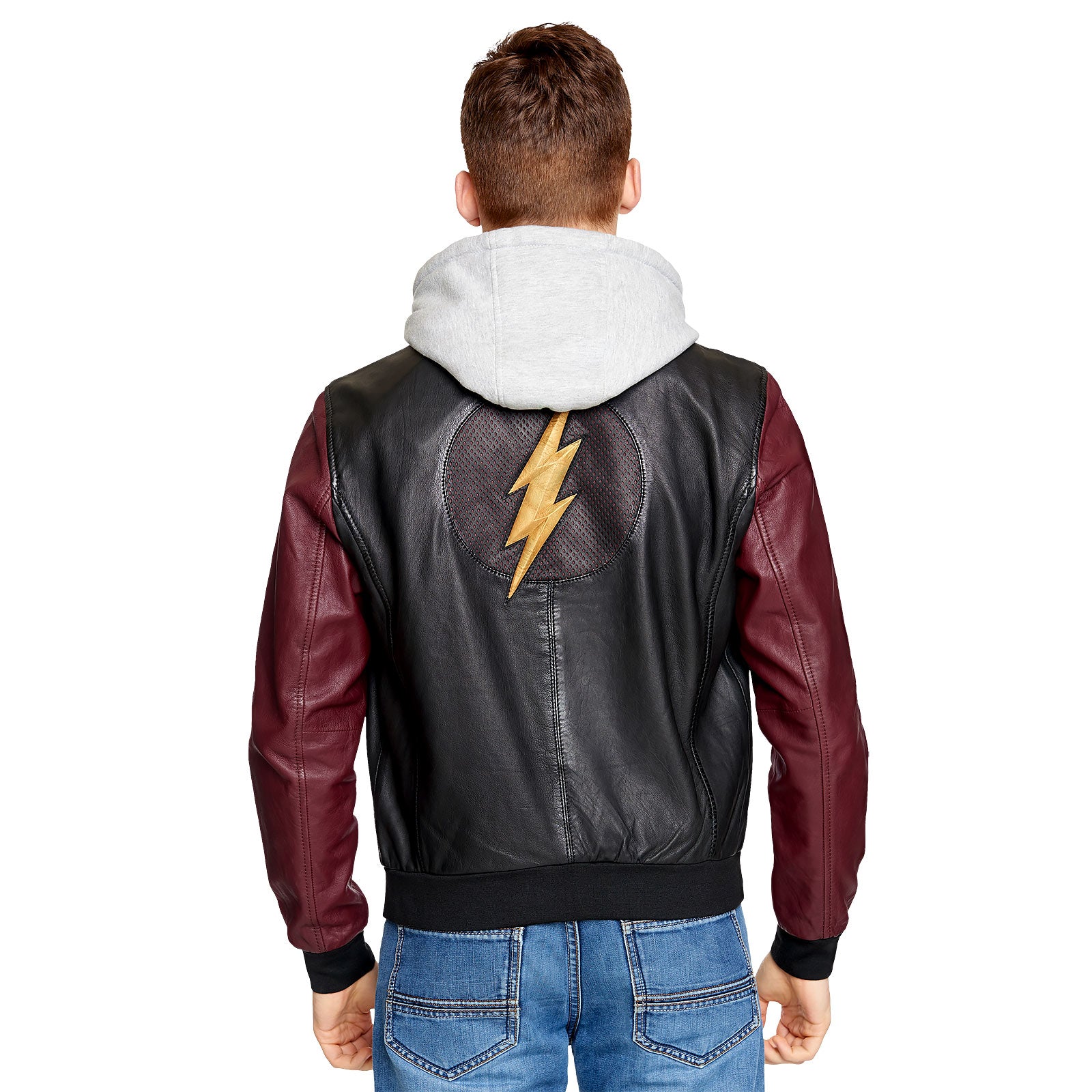 Product image Flash - Logo leather jacket with hood