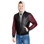 Product image Flash - Logo leather jacket with hood
