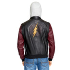 Product image Flash - Logo leather jacket with hood