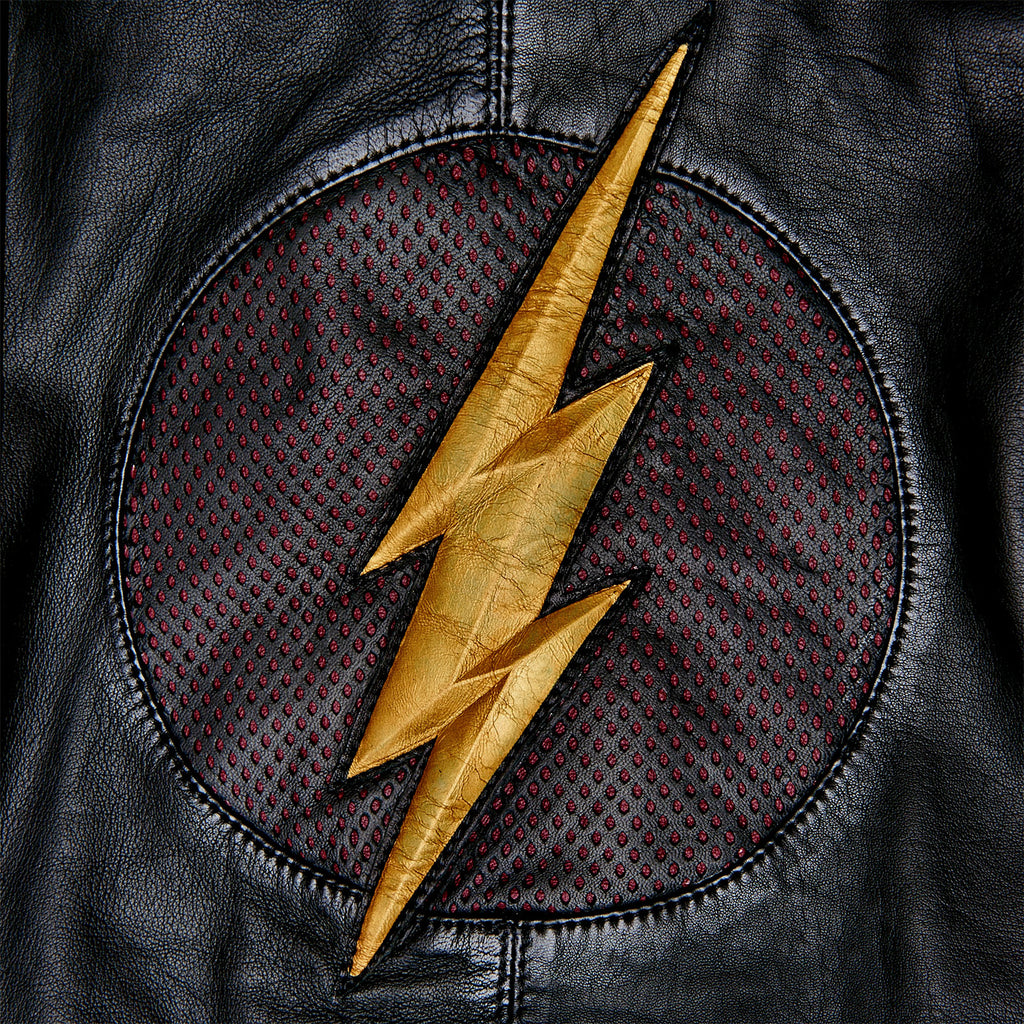 Product image Flash - Logo leather jacket with hood