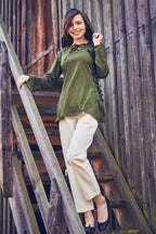 Product image Medieval Blouse Lea with Hood Green