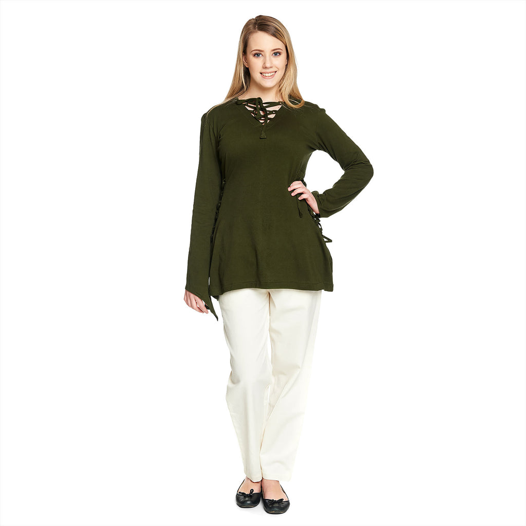 Product image Medieval Blouse Lea with Hood Green