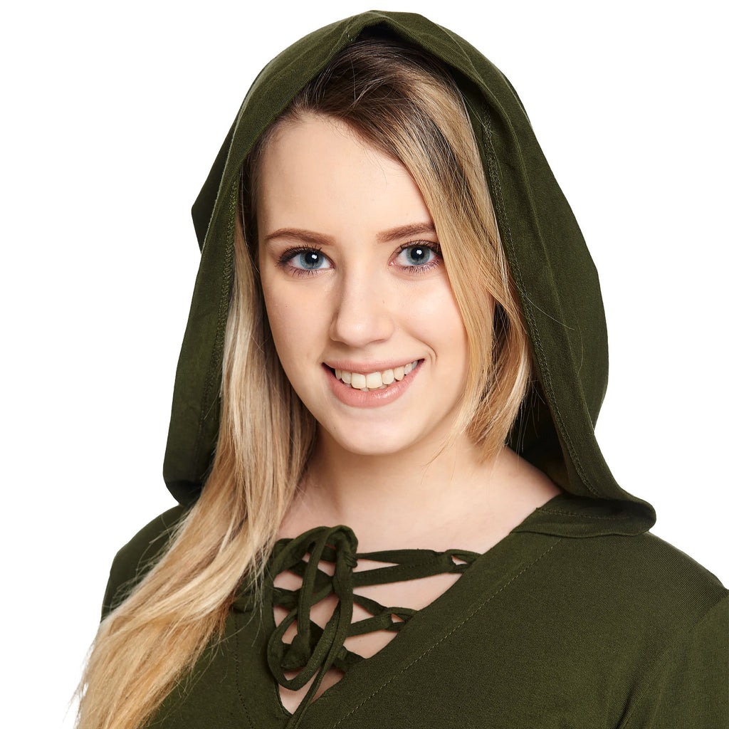 Product image Medieval Blouse Lea with Hood Green