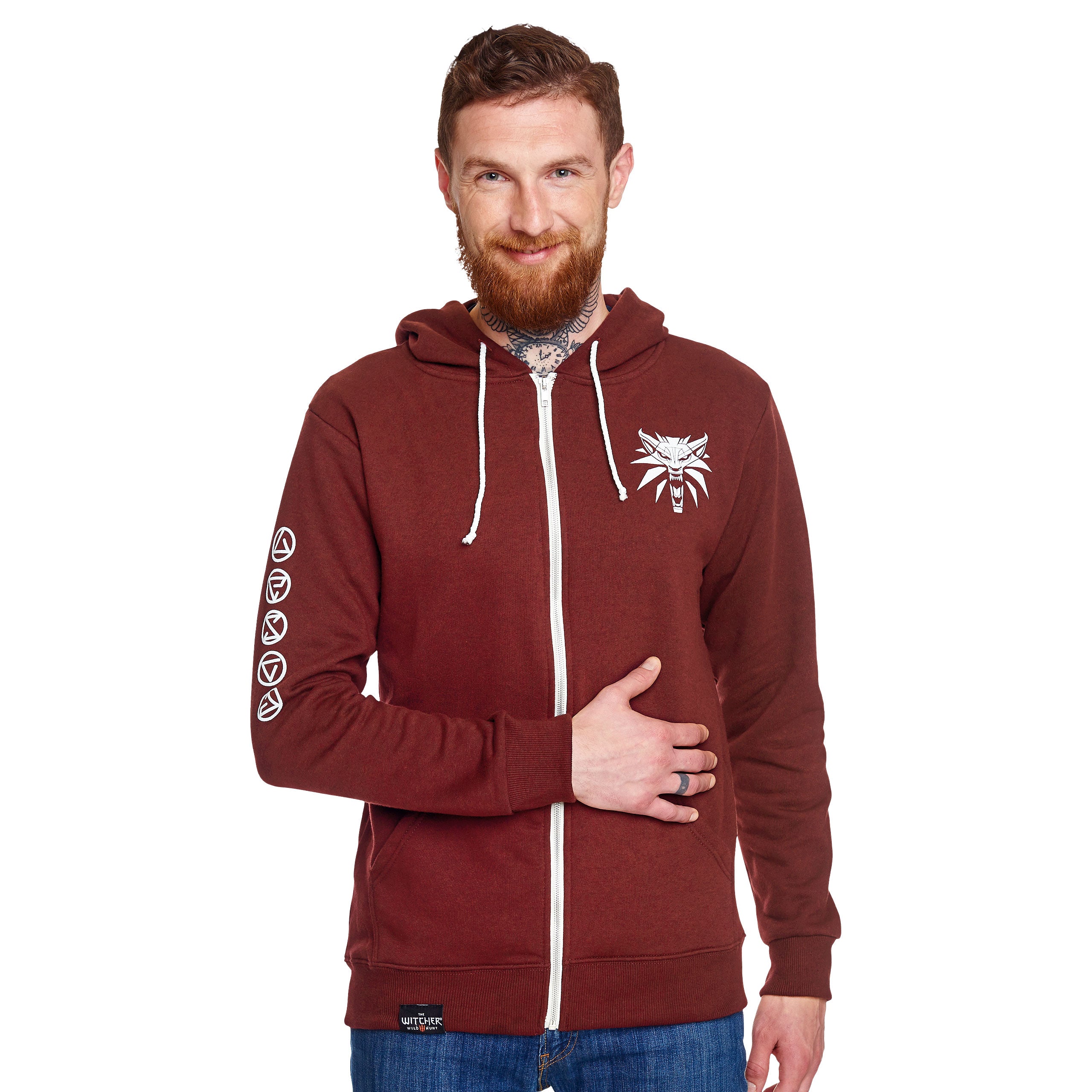 Product image Witcher - Wolf Medallion Hoodie red