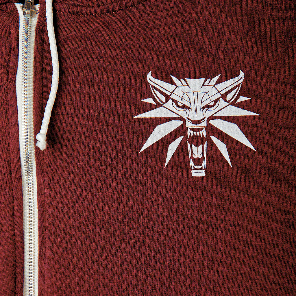Product image Witcher - Wolf Medallion Hoodie red