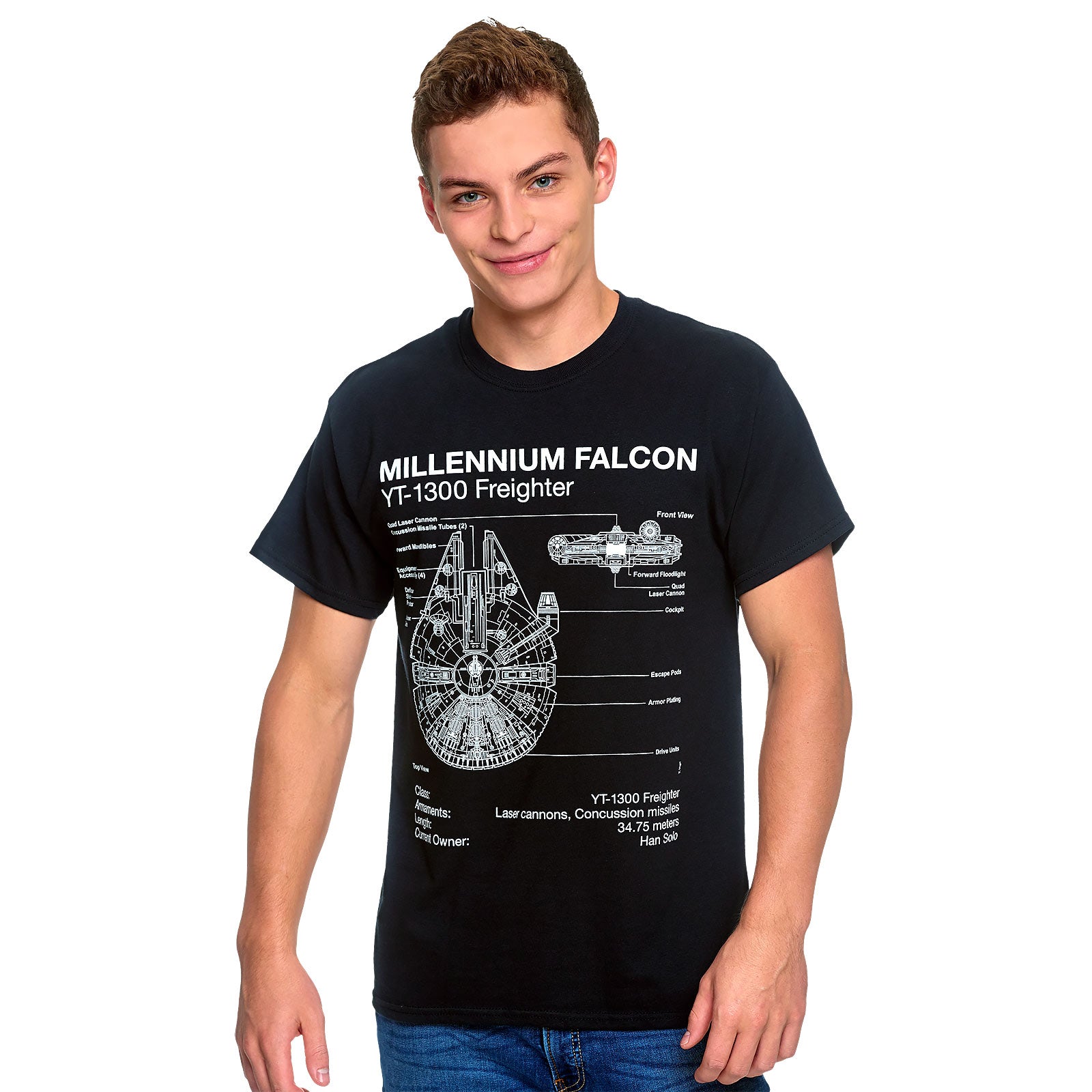 Product image Star Wars - Millennium Falcon Sketch T-Shirt Black