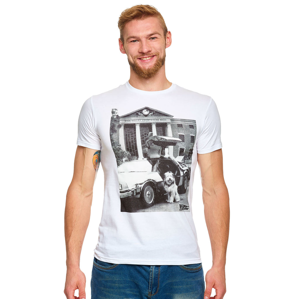 Product image Back to the Future - Einstein with DeLorean T-Shirt white