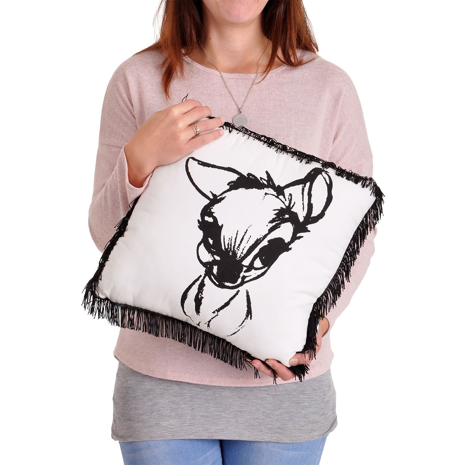 Product image Bambi - Portrait Pillow with Fringes
