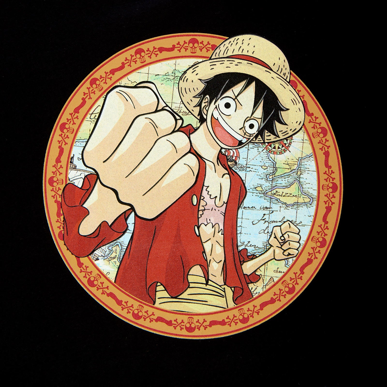 Product image One Piece - Ruffy Map T-Shirt Black